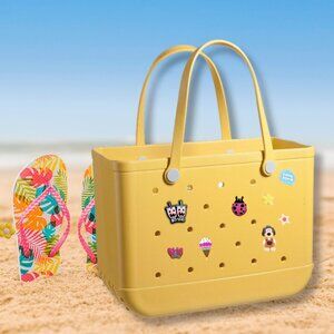 Yellow Eva Extra Large Handbag Tote Bag Beach Pool Storage Travel Stylish NWT